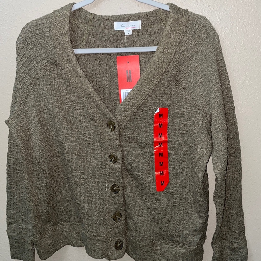 Ladies Cardigan, Olive Green, size medium